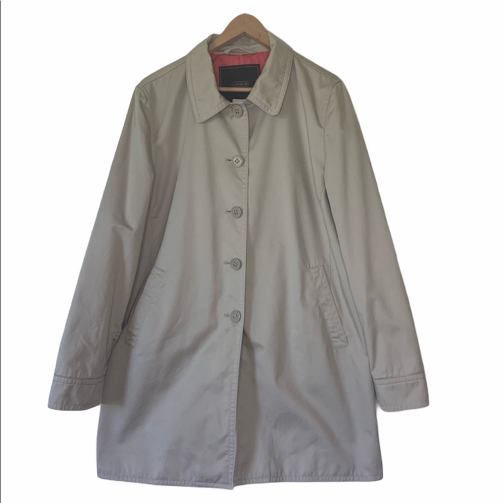Coach Beige Trench Coat with Coral Lining